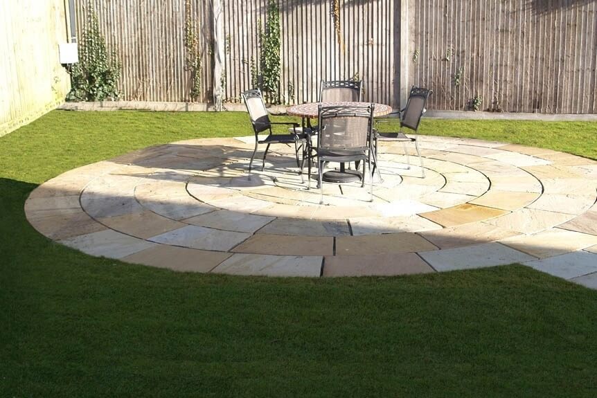 Sandstone Outdoor Paving Circle Mint Uncalibrated Riven Rock Unique Ltd